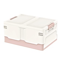 Ящик пластиковый складной белый, дно розовое, 480х360х240 мм в Белорецке Ящик пластиковый складной белый, дно розовое, 480х360х240 мм в Белорецке