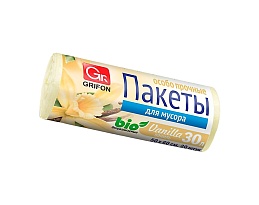 Мешки для мусора 30 л, ароматизированные, Ваниль, бежевые, в рулоне 20 шт., ПНД, 9 мкм, 560х530 мм, GRIFON Aroma, 101-020 V в Белорецке