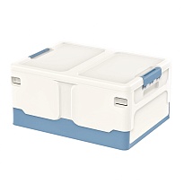Ящик пластиковый складной белый, дно синее, 480х360х240 мм в Белорецке