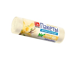 Мешки для мусора 60 л, ароматизированные, Ваниль, бежевые, в рулоне 20 шт., ПНД, 9 мкм, 650х550 мм, GRIFON Aroma, 101-023 V в Белорецке