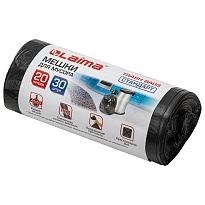 Мешки для мусора 20 л, черные, в рулоне 30 шт., ПНД, 8 мкм, 500х450 мм, LAIMA, 601376 в Белорецке