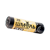 Мешки для мусора 30 л, черные, в рулоне 30 шт., ПНД, 7 мкм, 600х500 мм, ШМЕЛЬ, 4625 в Белорецке