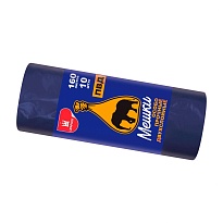 Мешки для мусора 160 л, синие, рулон 10 шт., ПВД, 35 мкм, 1100х900 мм, Уфа Пак, МВ1755 (МВ 160-10ср) в Белорецке