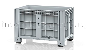 Контейнер iBox сплошной на ножках с пробкой 1 дюйм серый в Белорецке