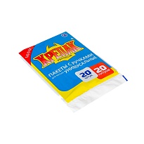Мешки для мусора 20 л, с ручками, черные, в пачке 20 шт., ПНД, 10 мкм, 550х440 мм, Крепак, 4607075710085 в Белорецке