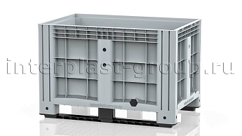 Контейнер iBox сплошной на полозьях с пробкой 2 дюйма серый в Белорецке