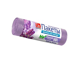 Мешки для мусора 60 л, ароматизированные, Лаванда, сиреневые, в рулоне 20 шт., ПНД, 9 мкм, 650х550 мм, GRIFON Aroma, 101-023 La в Белорецке