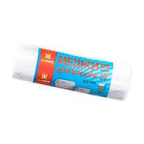 Мешки для мусора 120 л, белые, рулон 10 шт., ПНД, 12 мкм, 1100х690 мм, Эконом, МЭ2622 (МНЭ 120-10б) в Белорецке
