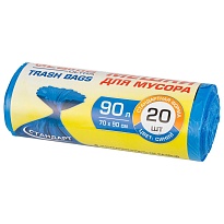 Мешки для мусора 90 л, синие, в рулоне 20 шт., ПНД, 14 мкм, 900х700 мм, LAIMA ULTRA, 607693 в Белорецке