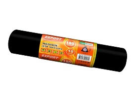 Мешки для мусора 180 л, ароматизированные, черные, в рулоне 10 шт., ПВД, 80 мкм, 1100х930 мм, EXPORT, exp18010142 в Белорецке