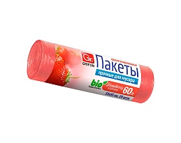 Мешки для мусора 60 л, ароматизированные, Клубника, красные, в рулоне 20 шт., ПНД, 9 мкм, 650х550 мм, GRIFON Aroma, 101-023 K в Белорецке