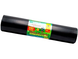 Мешки для мусора 280 л, ароматизированные, черные, в рулоне 10 шт., ПВД 110 мкм, 1400х930 мм, Добрыня, Dob28010black в Белорецке