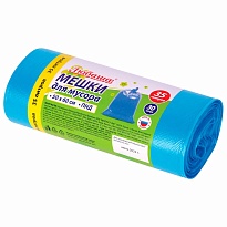 Мешки для мусора 35 л, синие, в рулоне 30 шт., ПНД, 10 мкм, 600х500 мм, Любаша, 608091 в Белорецке