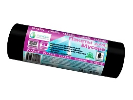 Мешки для мусора 60 л, черные, в рулоне 20 шт., ПНД, 7 мкм, 700х600 мм, MIRPACK Classik, 602050 в Белорецке
