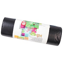 Мешки для мусора 220 л, черные, в рулоне 10 шт., ПВД, 29 мкм, 1100х830 мм, Концепция Быта ЭкоДом, 604924 в Белорецке