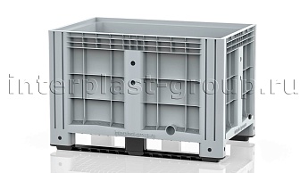 Контейнер iBox сплошной на полозьях с пробкой 1 дюйм серый в Белорецке