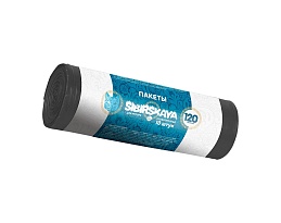 Мешки для мусора 120 л, черные, в рулоне 10 шт., ПНД, 14 мкм, 1100х700 мм, SIBIRSKAYA, 101-008 S в Белорецке