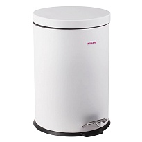 Ведро-контейнер для мусора (урна) с педалью LAIMA Classic, 12 л, белое, глянцевое, металл, со съемным внутренним ведром в Белорецке