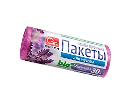 Мешки для мусора 30 л, ароматизированные, Лаванда, сиреневые, в рулоне 20 шт., ПНД, 9 мкм, 560х530 мм, GRIFON Aroma, 101-020 La в Белорецке