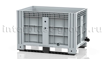 Контейнер iBox сплошной на полозьях с краном серый в Белорецке