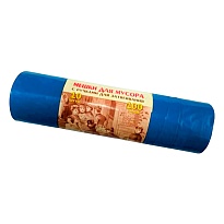 Мешки для мусора 100 л, с завязками, синие, в рулоне 10 шт., ПВД, 40 мкм, 840х670 мм, Концепция Быта Vitalux, 604933 в Белорецке